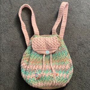 Home made crocheted backpack